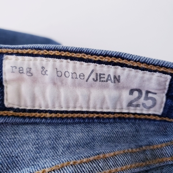 Rag & Bone Mid Rise Distressed Skinny Jeans - Picture 7 of 9